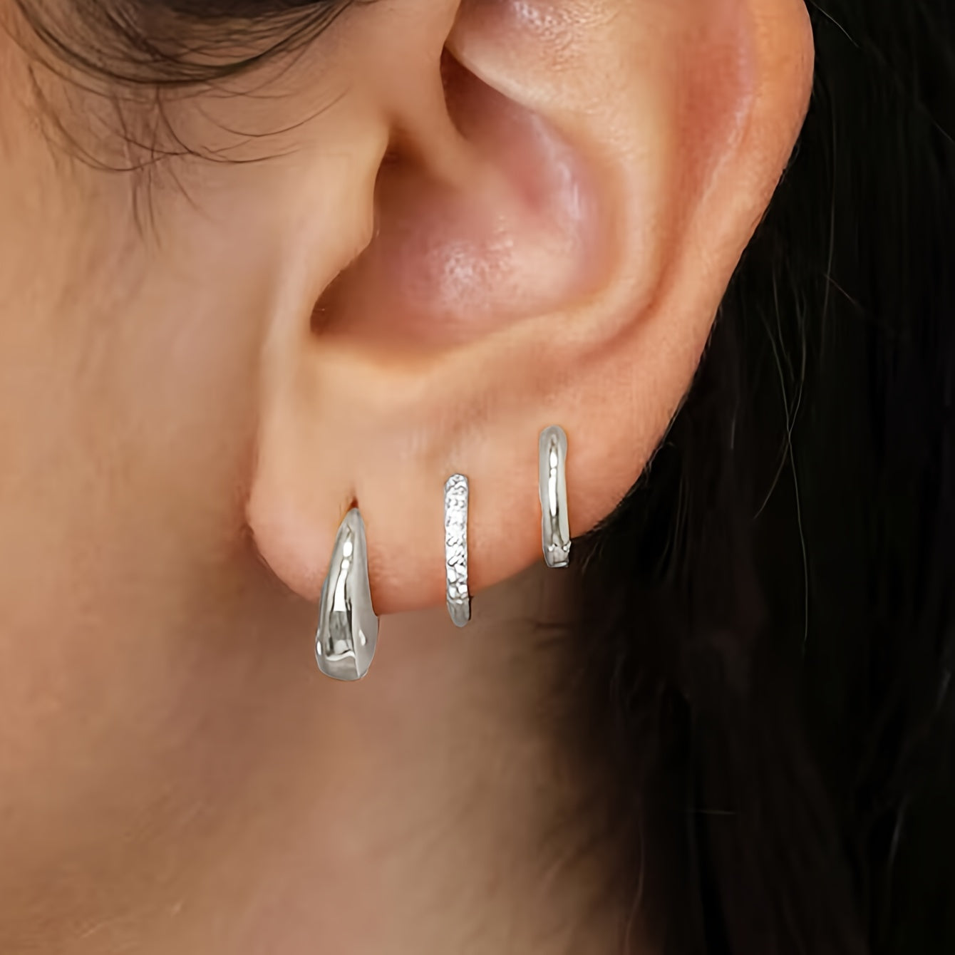 Elegant Zirconia Hoop Earrings Set