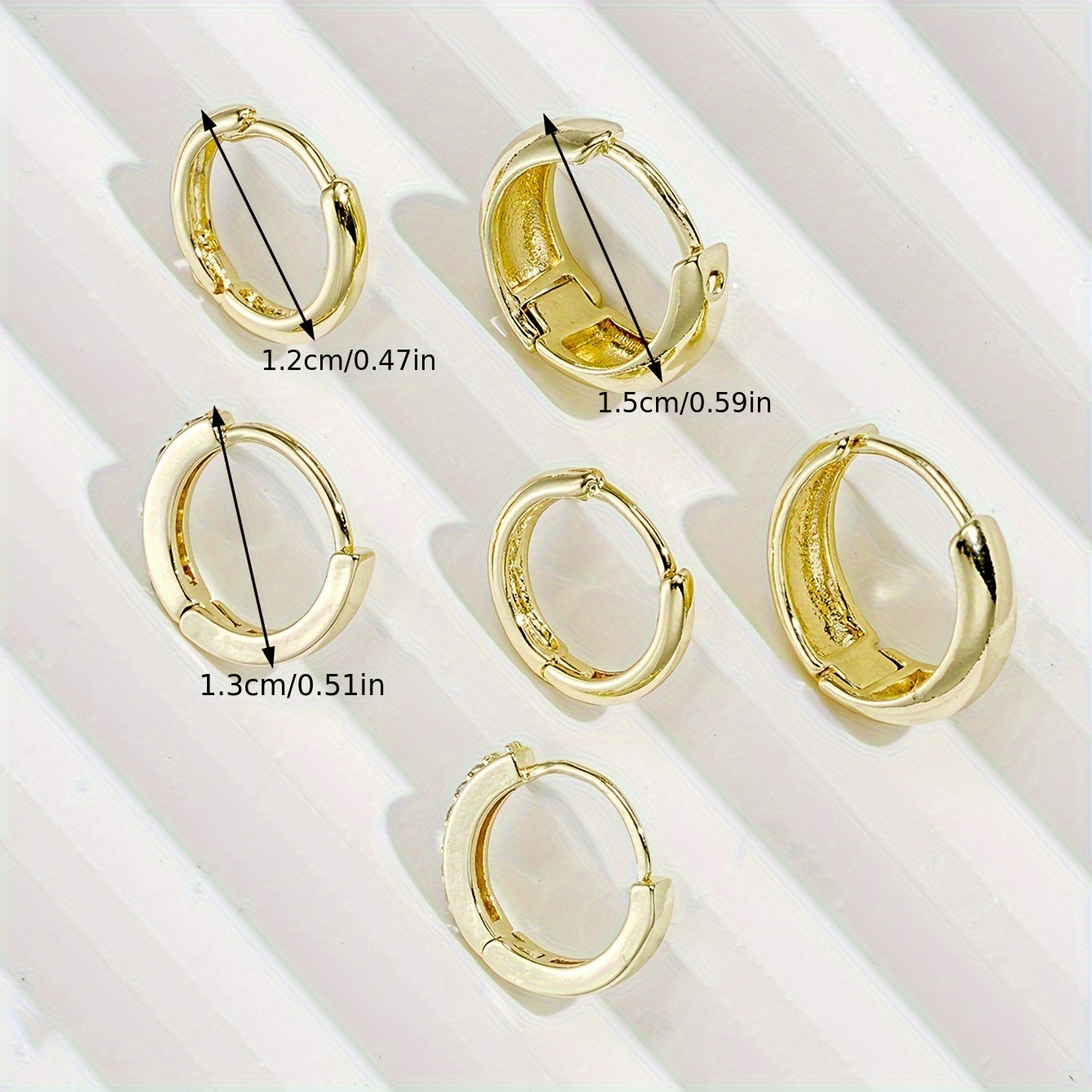 Elegant Zirconia Hoop Earrings Set