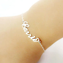 Load image into Gallery viewer, Custom ,925 sterling silver and 18k gold plated name bracelet