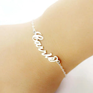 Custom ,925 sterling silver and 18k gold plated name bracelet