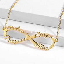 Load image into Gallery viewer, Infinity custom 18K gold plated Necklace