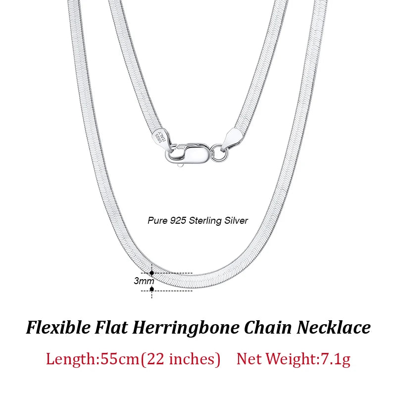 Flat Chain Herringbone Chain Necklace