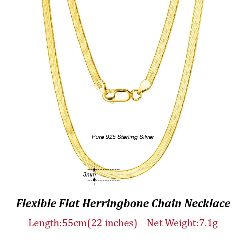 Flat Chain Herringbone Chain Necklace