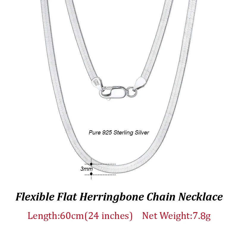 Flat Chain Herringbone Chain Necklace
