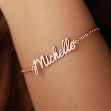 Load image into Gallery viewer, Custom ,925 sterling silver and 18k gold plated name bracelet