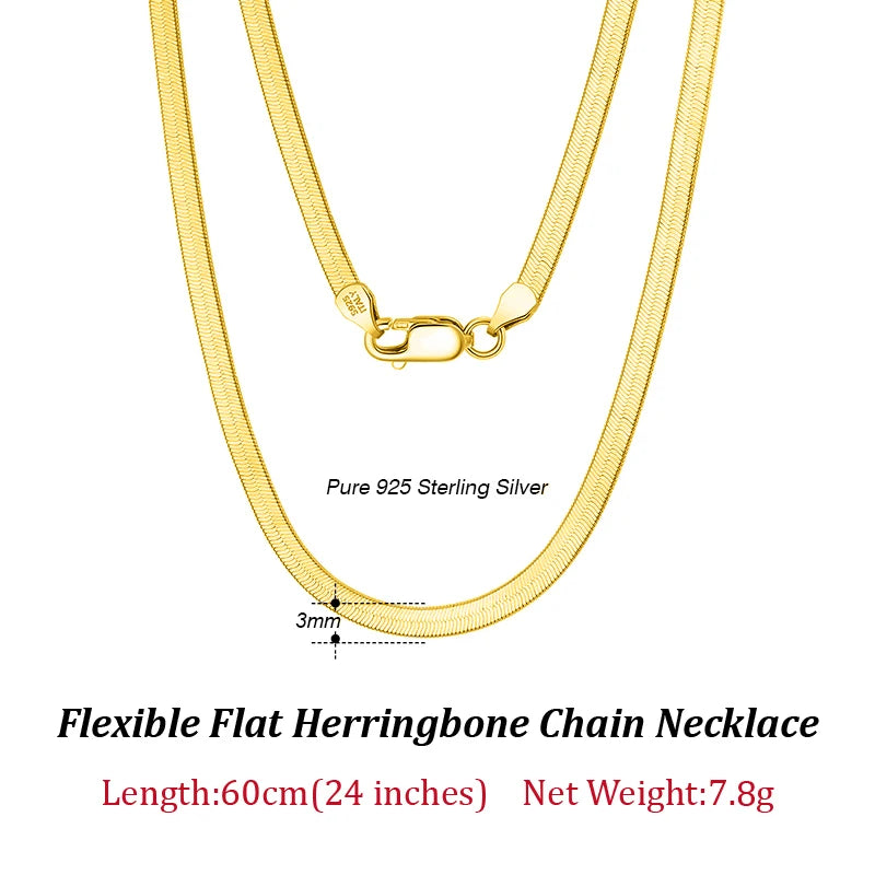 Flat Chain Herringbone Chain Necklace