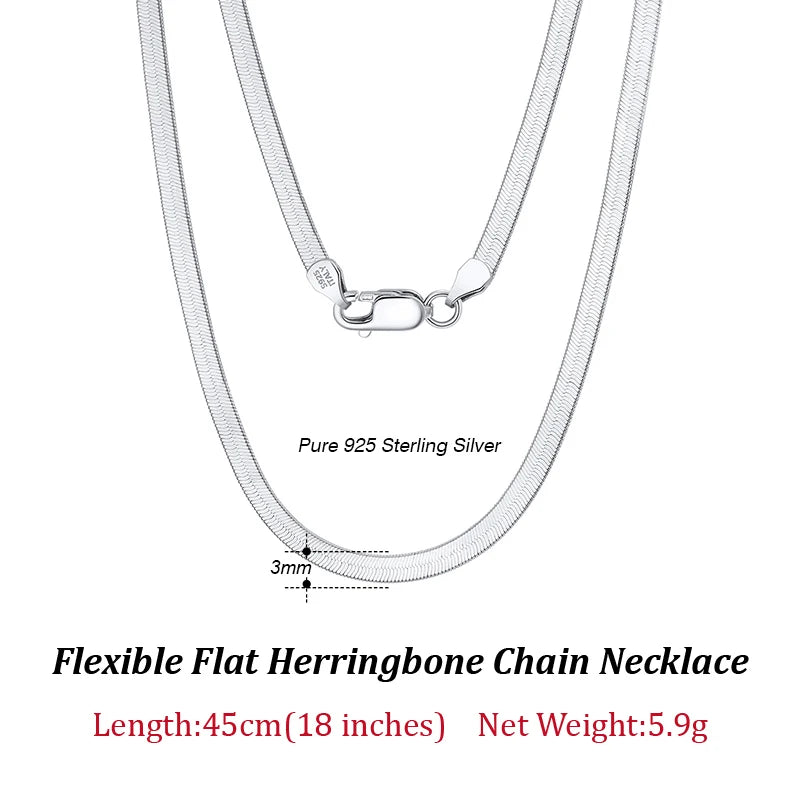 Flat Chain Herringbone Chain Necklace