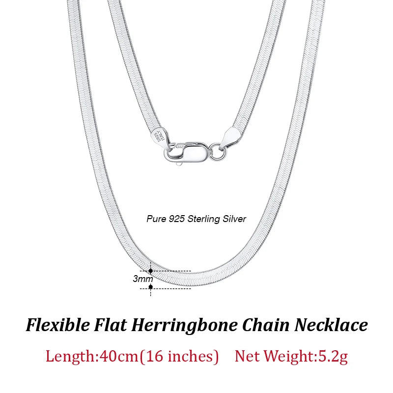 Flat Chain Herringbone Chain Necklace