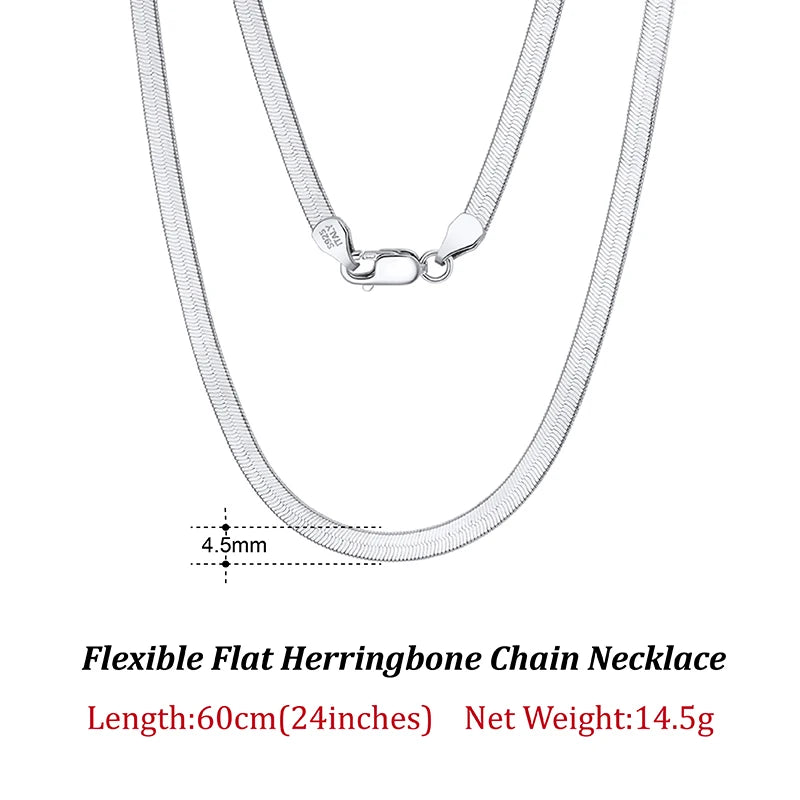 Flat Chain Herringbone Chain Necklace