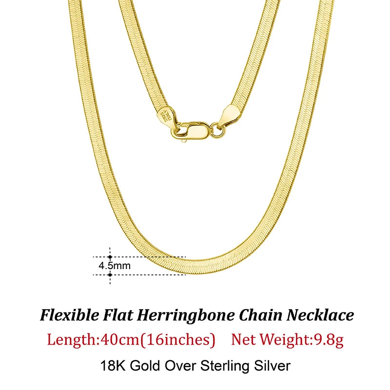 Flat Chain Herringbone Chain Necklace