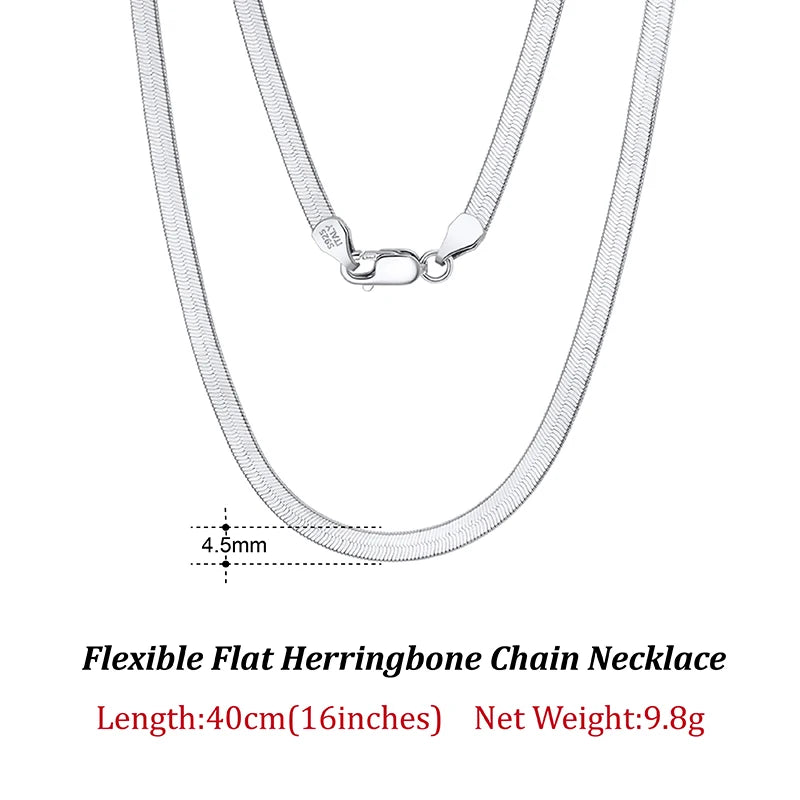 Flat Chain Herringbone Chain Necklace