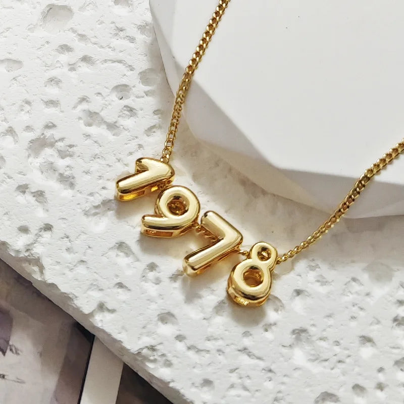 3D Bubble custom number Necklace