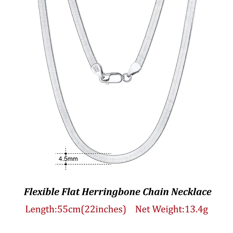 Flat Chain Herringbone Chain Necklace