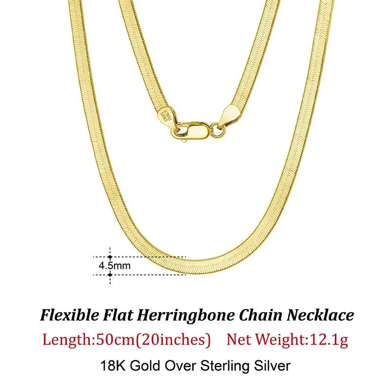 Flat Chain Herringbone Chain Necklace