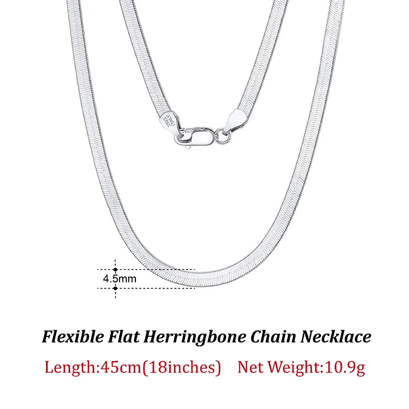 Flat Chain Herringbone Chain Necklace