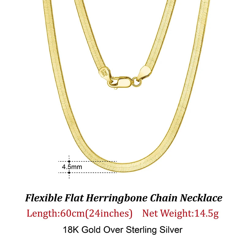 Flat Chain Herringbone Chain Necklace