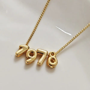 3D Bubble custom number Necklace