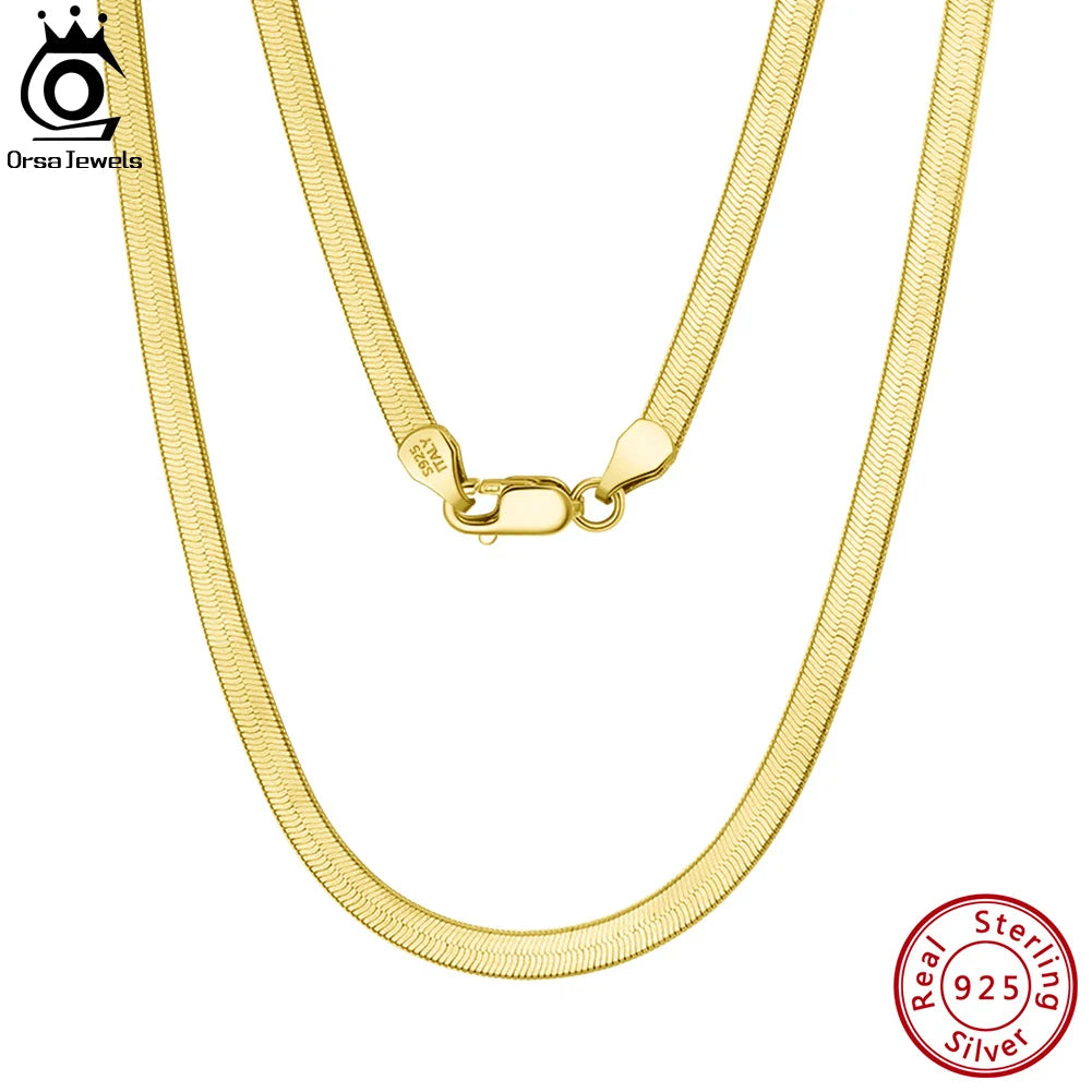 Flat Chain Herringbone Chain Necklace