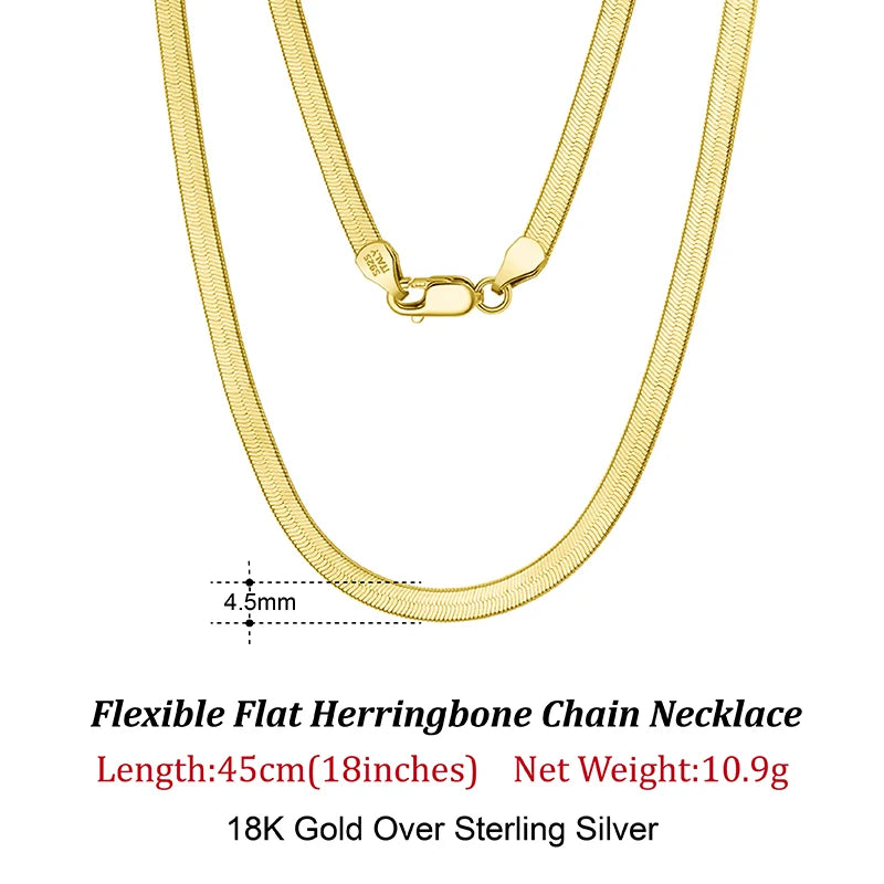 Flat Chain Herringbone Chain Necklace