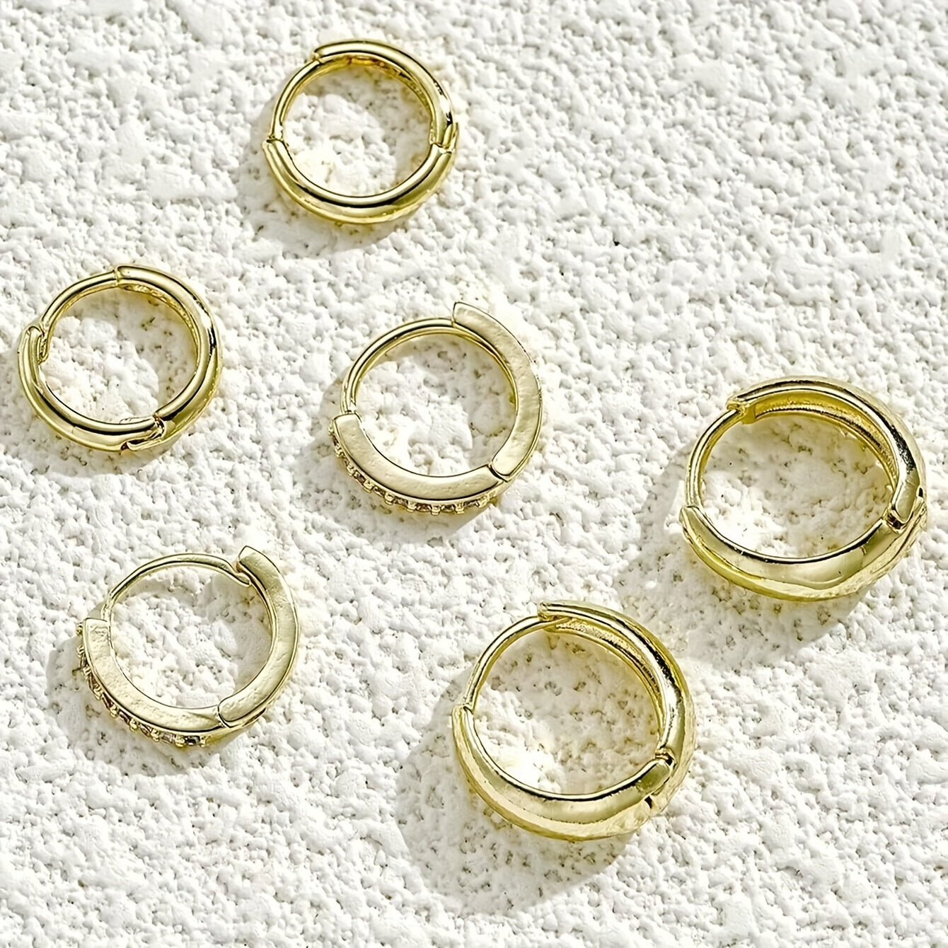 Elegant Zirconia Hoop Earrings Set