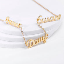 Load image into Gallery viewer, Customized Three Names Necklace gold Stainless Steel